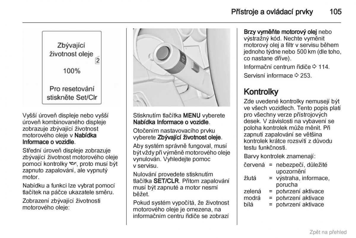 Opel Zafira B navod k obsludze / page 106