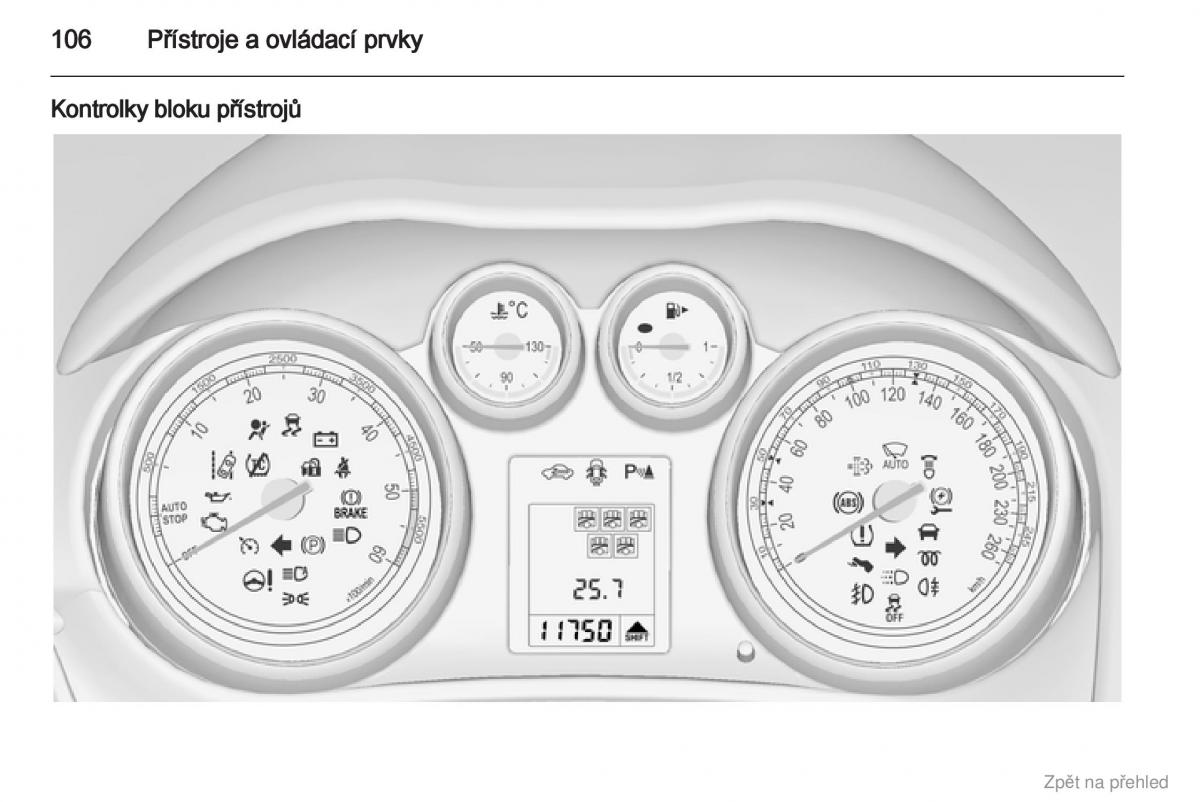 Opel Zafira B navod k obsludze / page 107