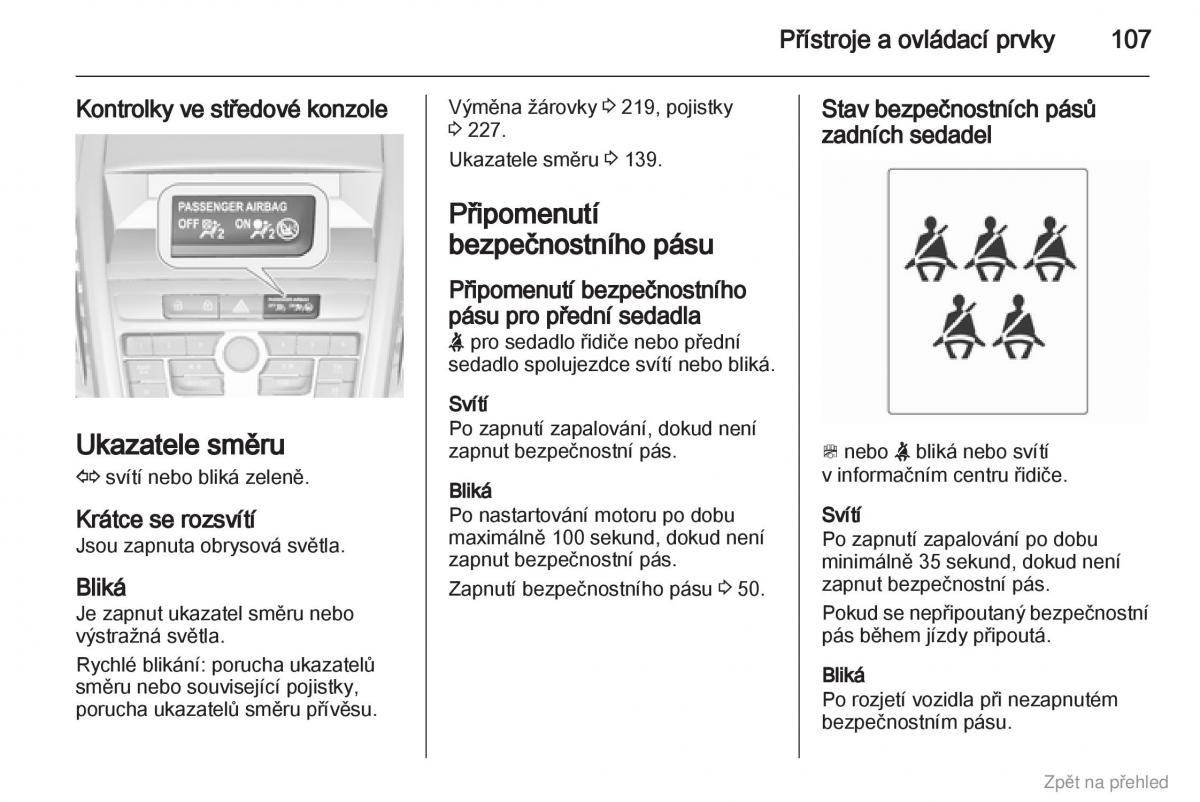 Opel Zafira B navod k obsludze / page 108