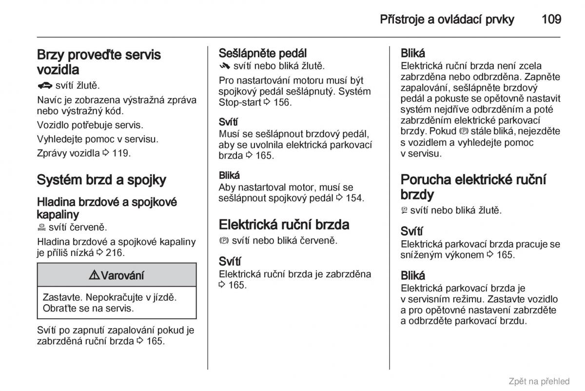 Opel Zafira B navod k obsludze / page 110