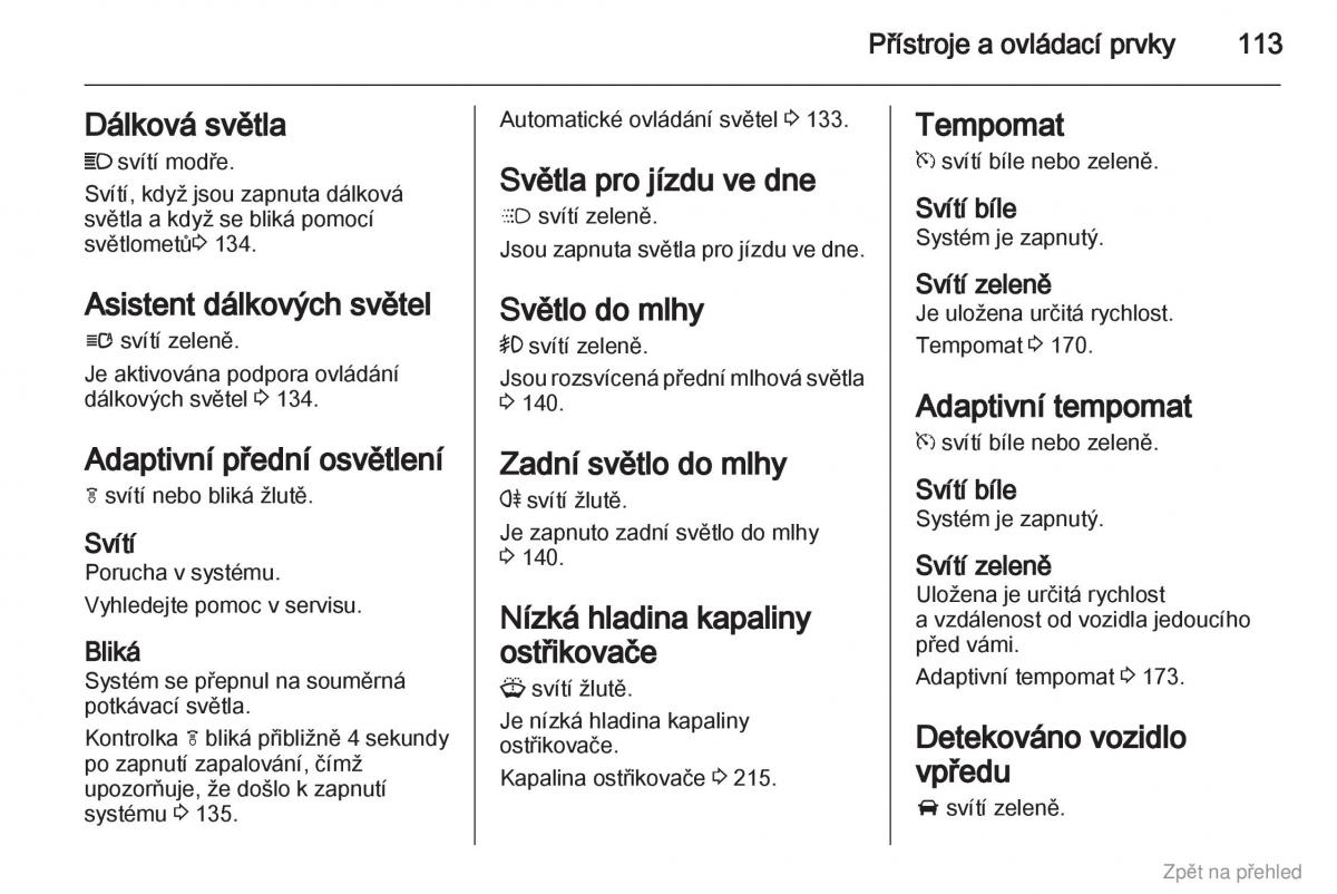 Opel Zafira B navod k obsludze / page 114