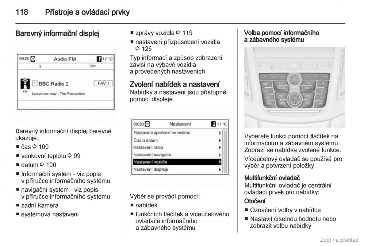 Opel Zafira B navod k obsludze / page 119