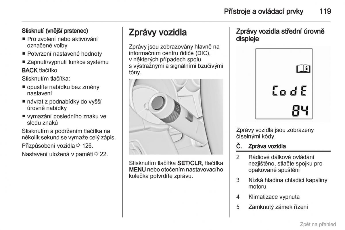 Opel Zafira B navod k obsludze / page 120