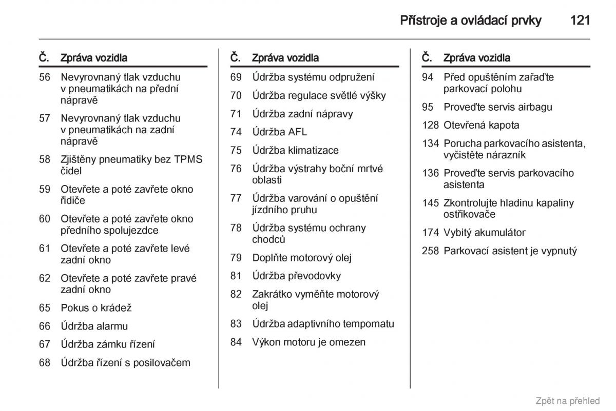 Opel Zafira B navod k obsludze / page 122