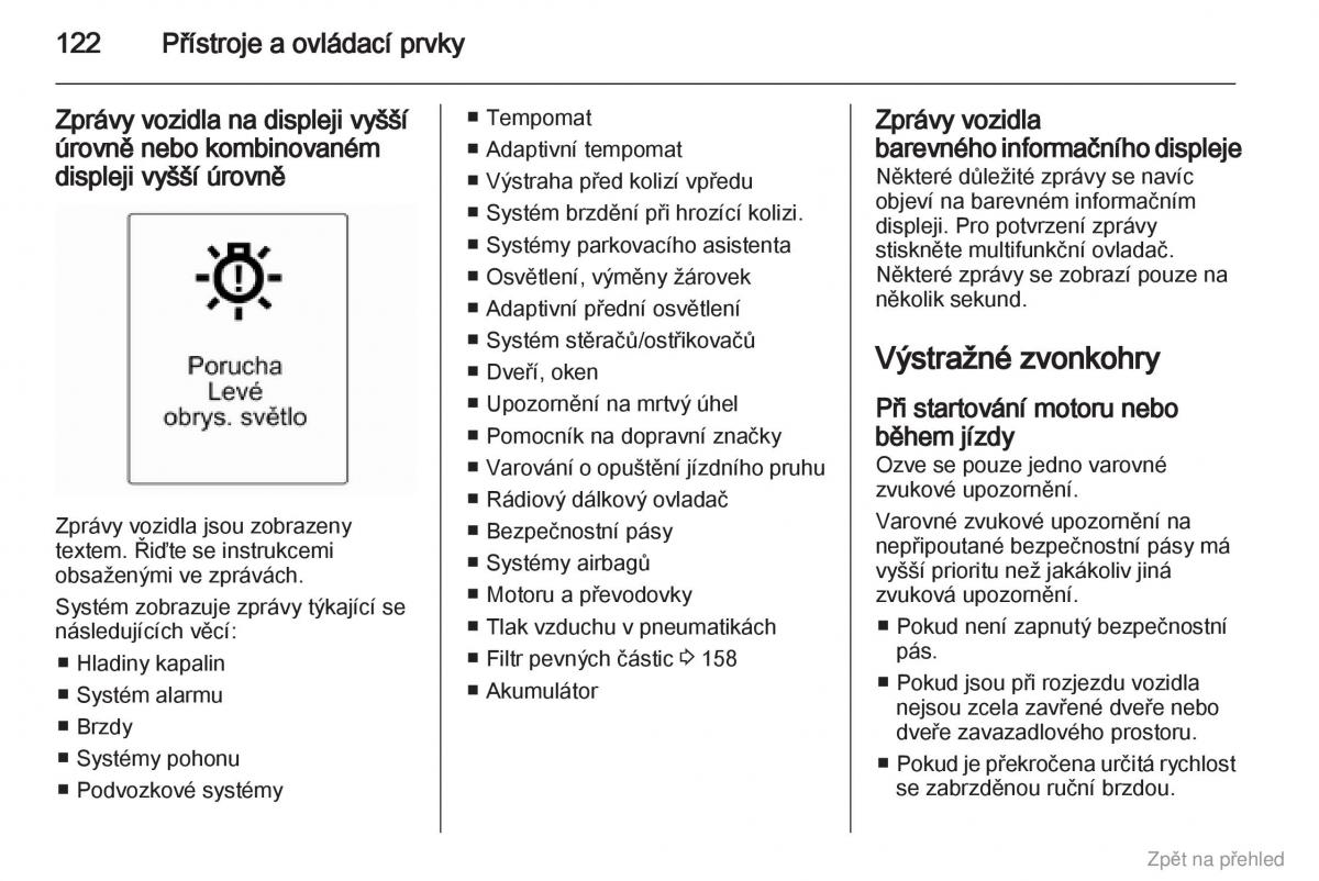 Opel Zafira B navod k obsludze / page 123