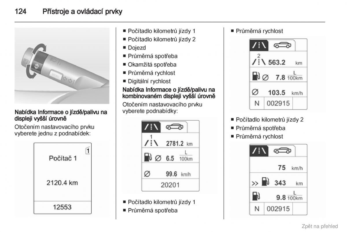 Opel Zafira B navod k obsludze / page 125