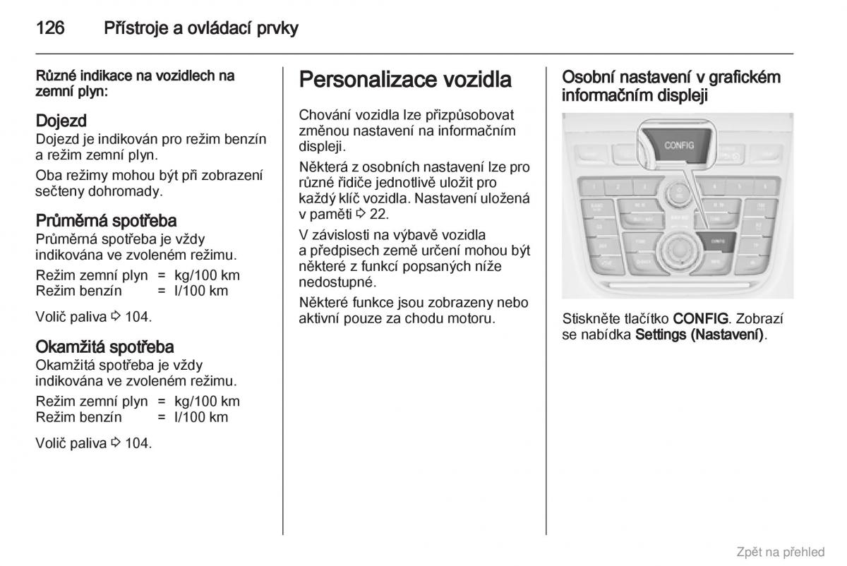 Opel Zafira B navod k obsludze / page 127