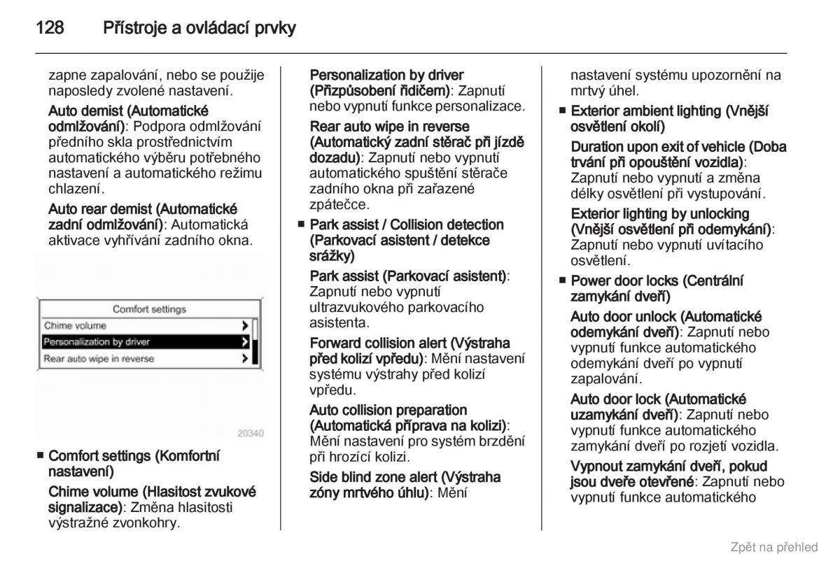 Opel Zafira B navod k obsludze / page 129