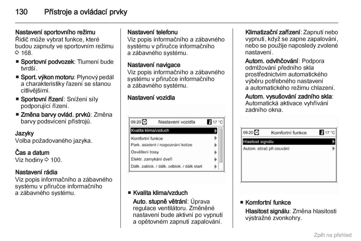 Opel Zafira B navod k obsludze / page 131