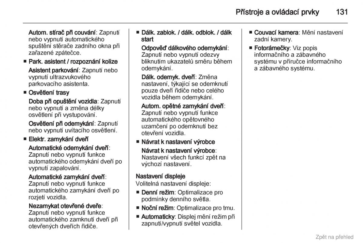 Opel Zafira B navod k obsludze / page 132