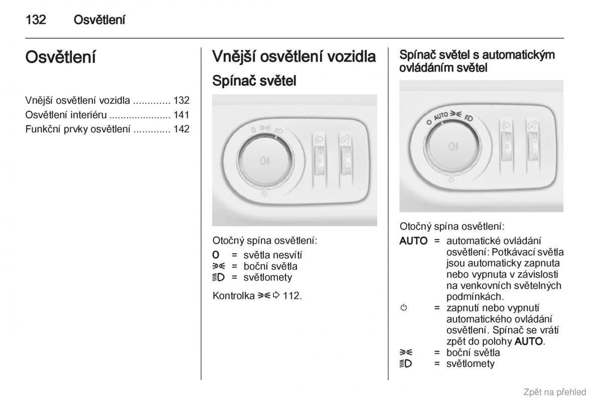 Opel Zafira B navod k obsludze / page 133