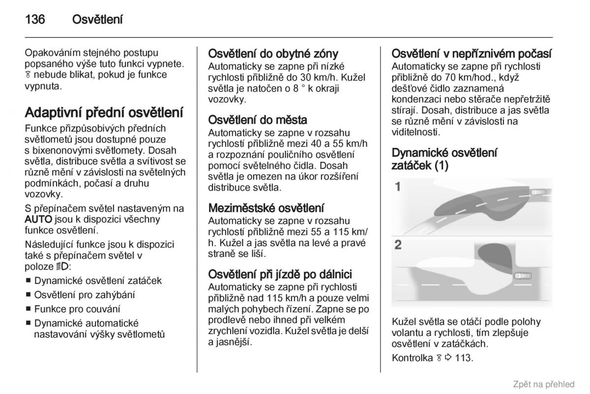 Opel Zafira B navod k obsludze / page 137