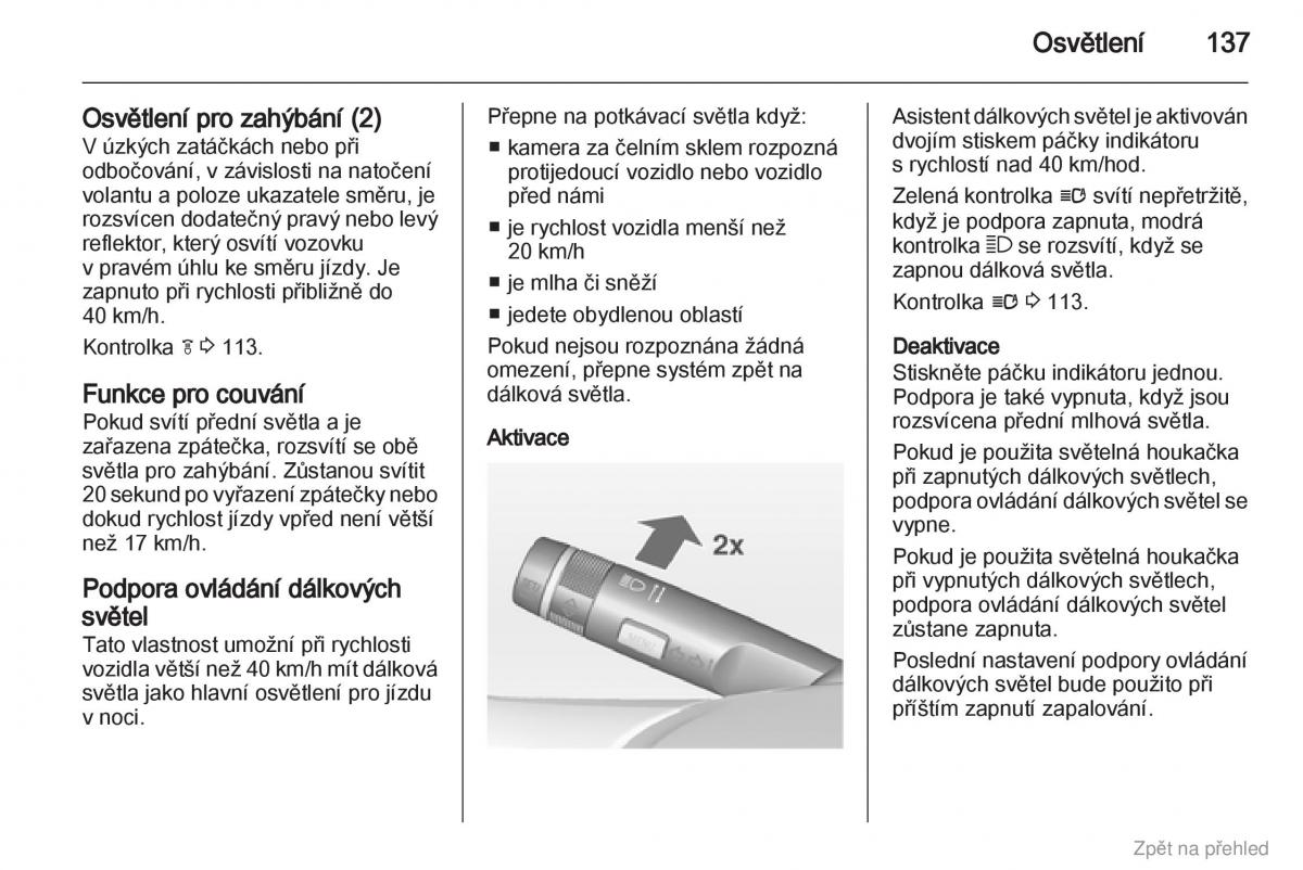 Opel Zafira B navod k obsludze / page 138