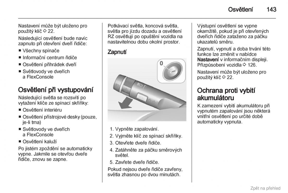 Opel Zafira B navod k obsludze / page 144