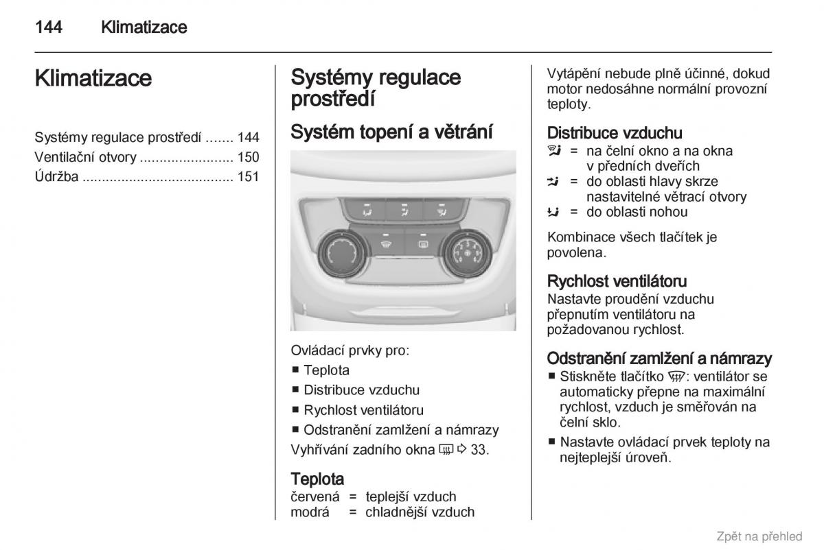 Opel Zafira B navod k obsludze / page 145