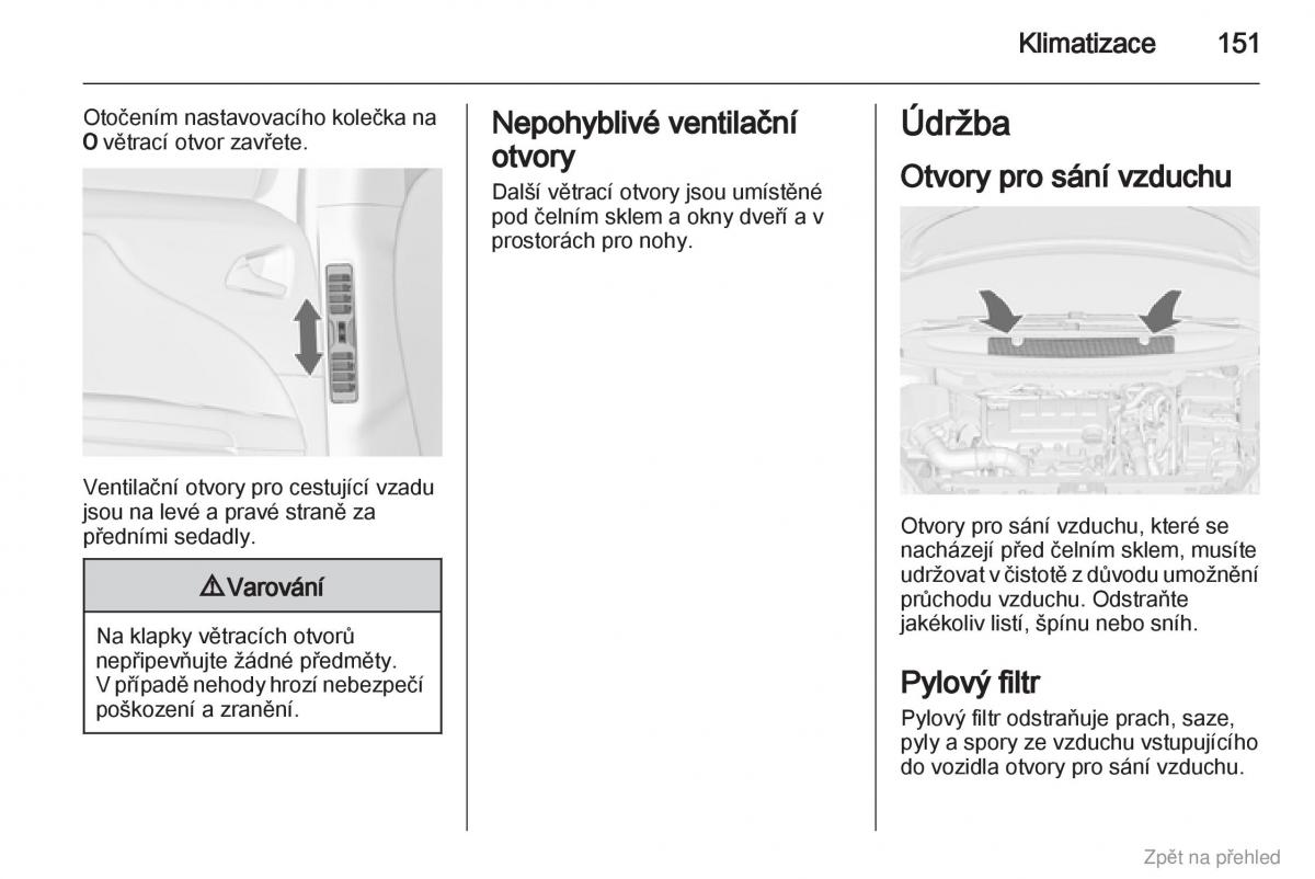 Opel Zafira B navod k obsludze / page 152