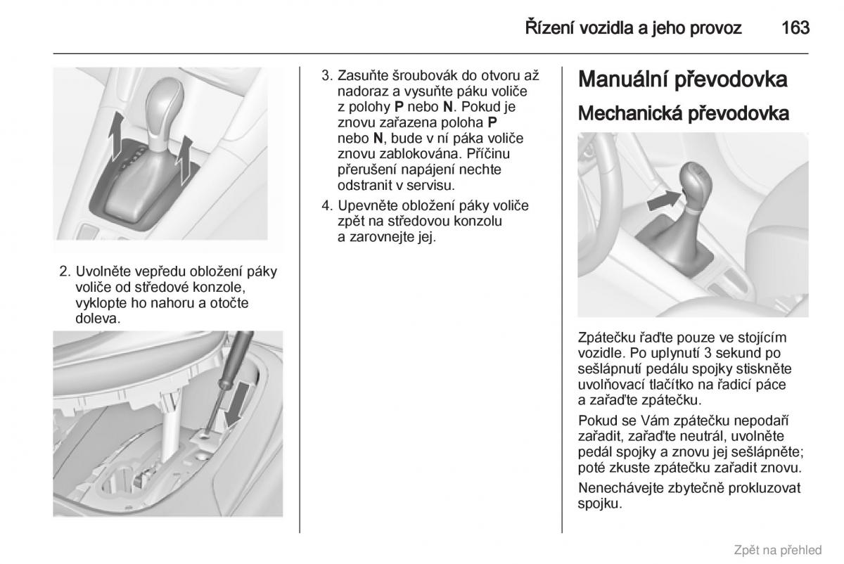 Opel Zafira B navod k obsludze / page 164