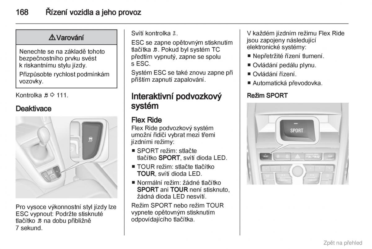 Opel Zafira B navod k obsludze / page 169