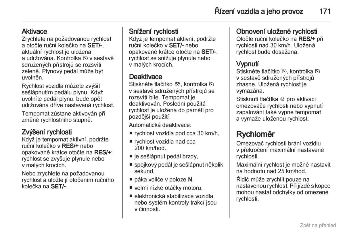 Opel Zafira B navod k obsludze / page 172