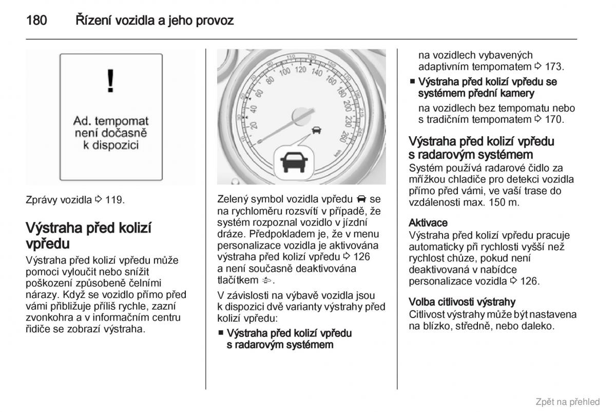 Opel Zafira B navod k obsludze / page 181