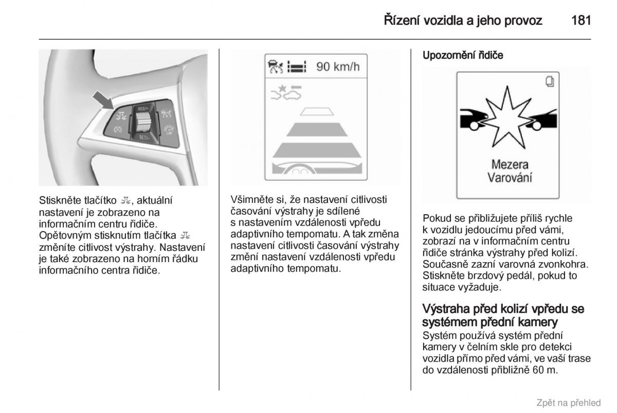 Opel Zafira B navod k obsludze / page 182