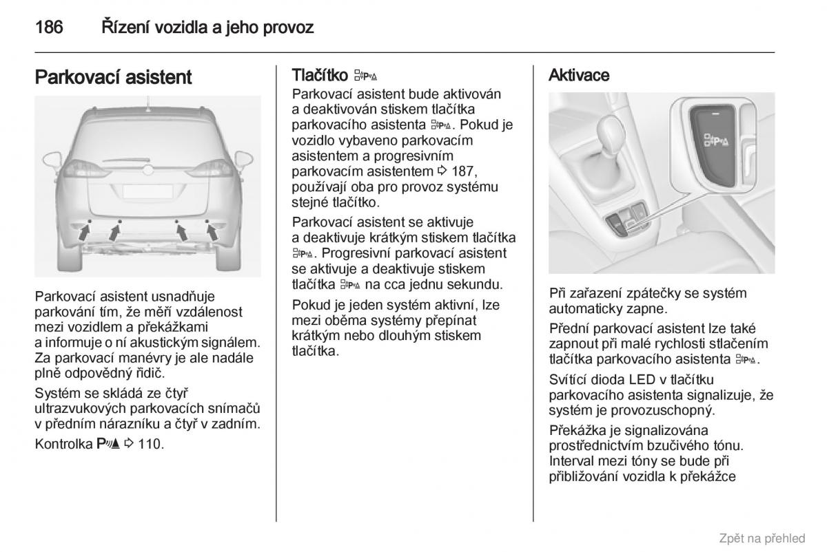 Opel Zafira B navod k obsludze / page 187