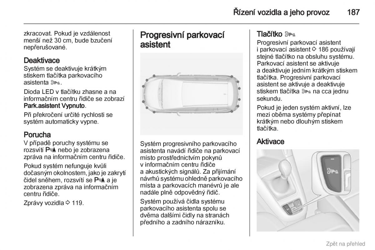 Opel Zafira B navod k obsludze / page 188