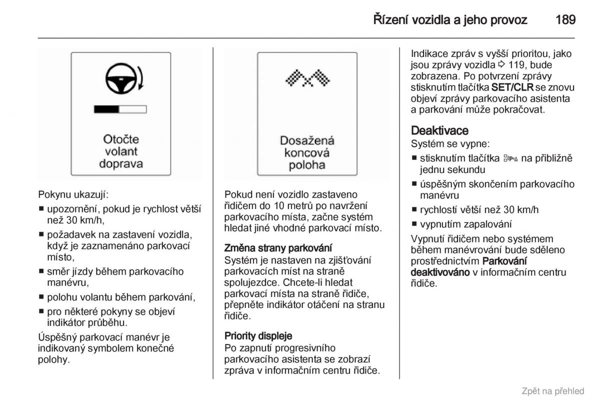 Opel Zafira B navod k obsludze / page 190