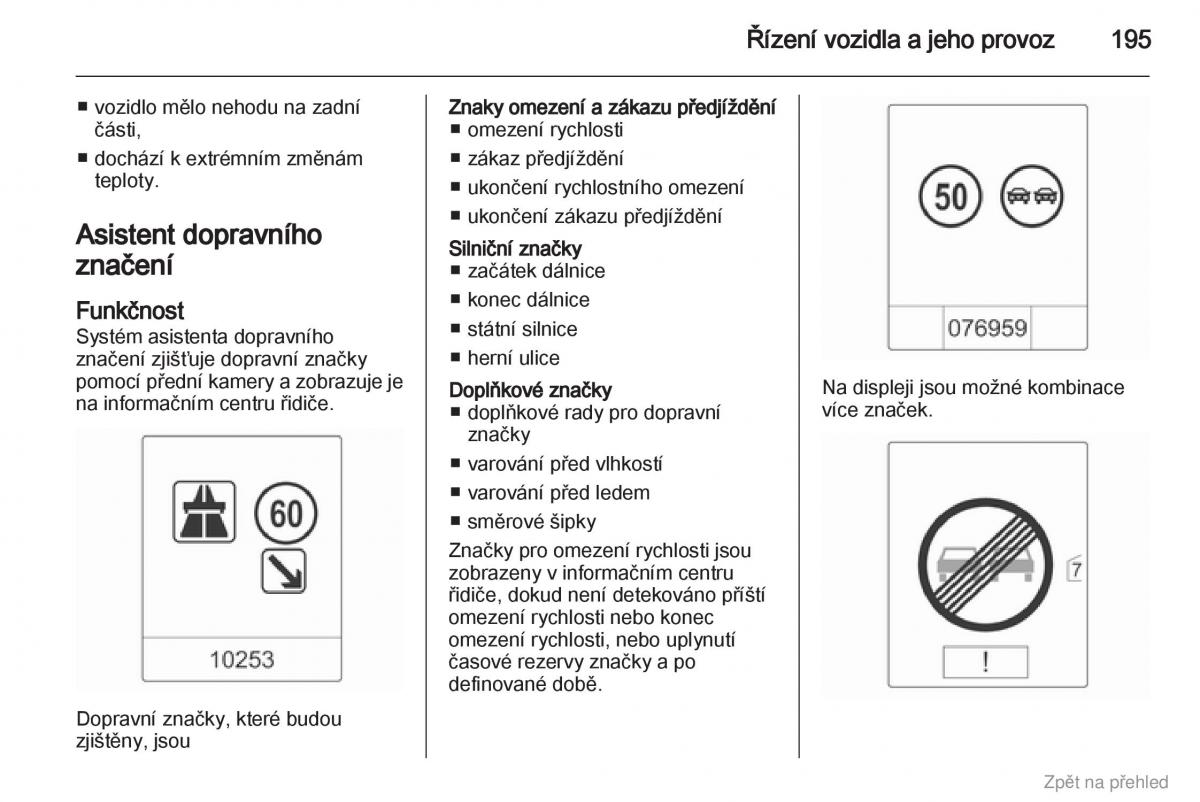 Opel Zafira B navod k obsludze / page 196