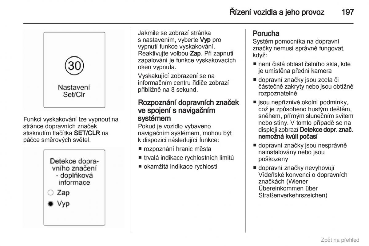 Opel Zafira B navod k obsludze / page 198