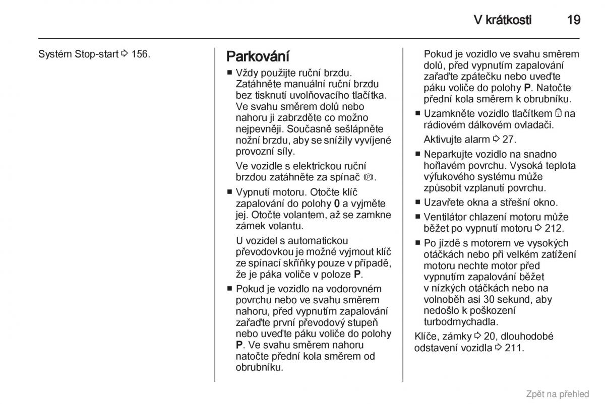 Opel Zafira B navod k obsludze / page 20