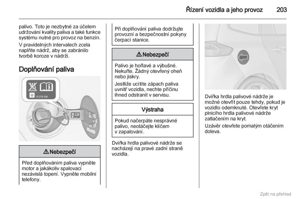 Opel Zafira B navod k obsludze / page 204