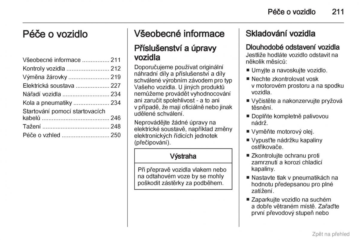 Opel Zafira B navod k obsludze / page 212