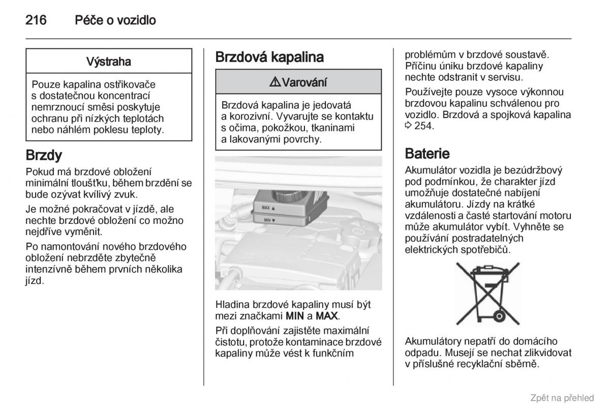 Opel Zafira B navod k obsludze / page 217