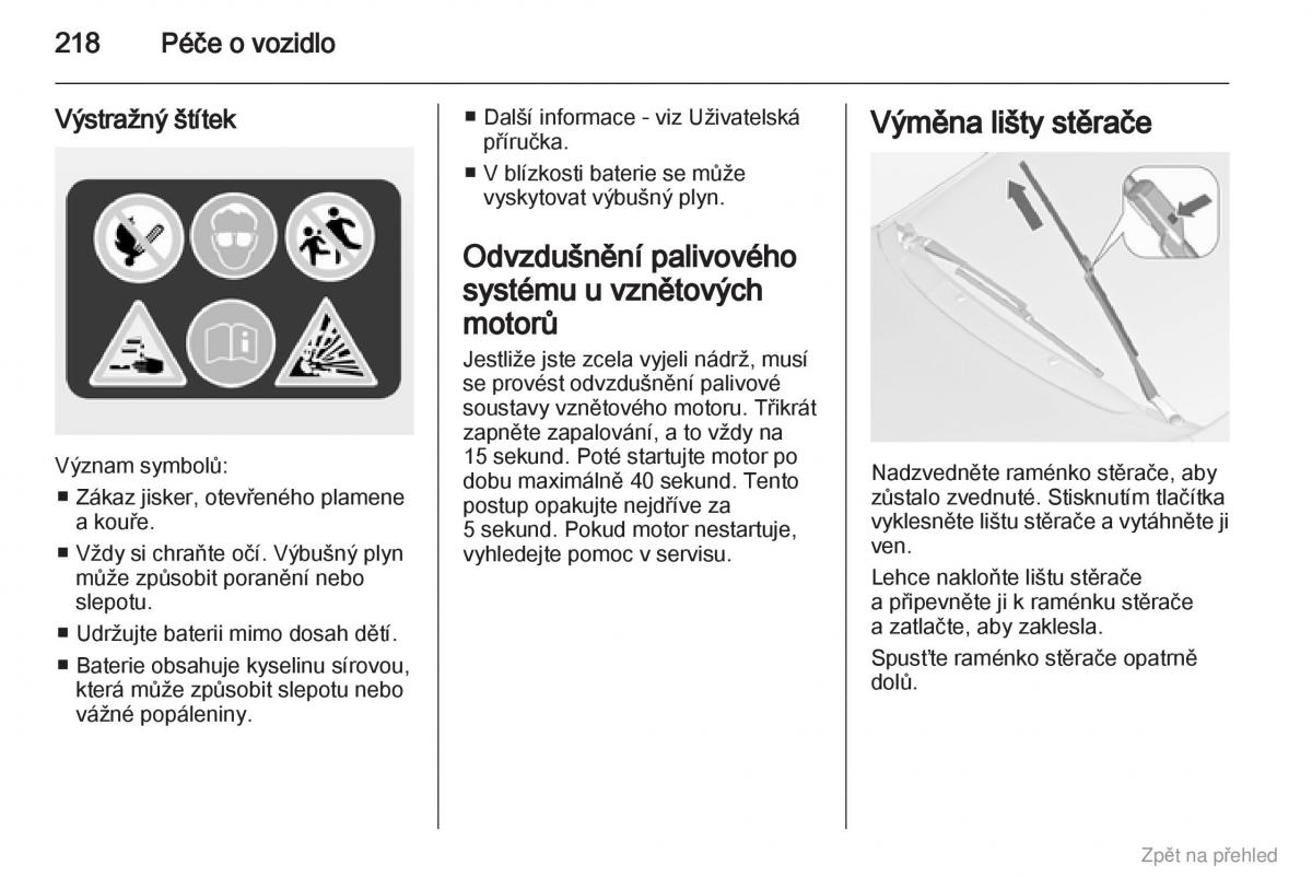 Opel Zafira B navod k obsludze / page 219