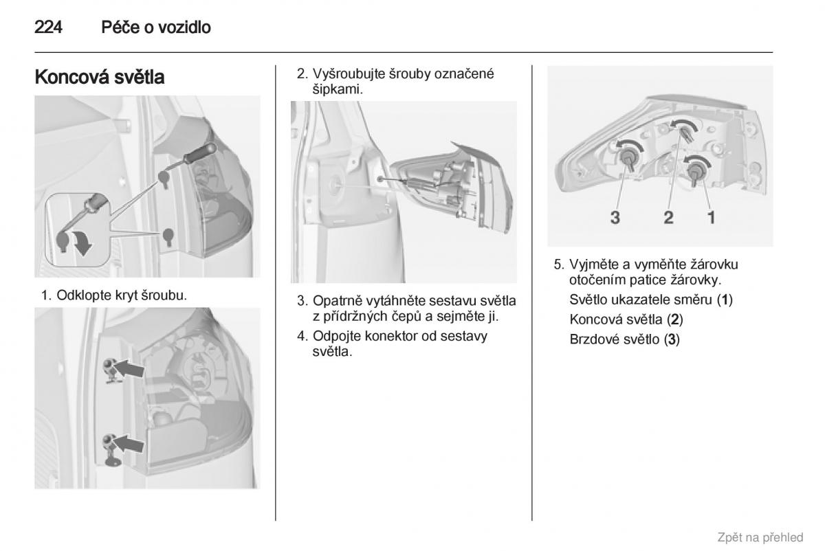 Opel Zafira B navod k obsludze / page 225