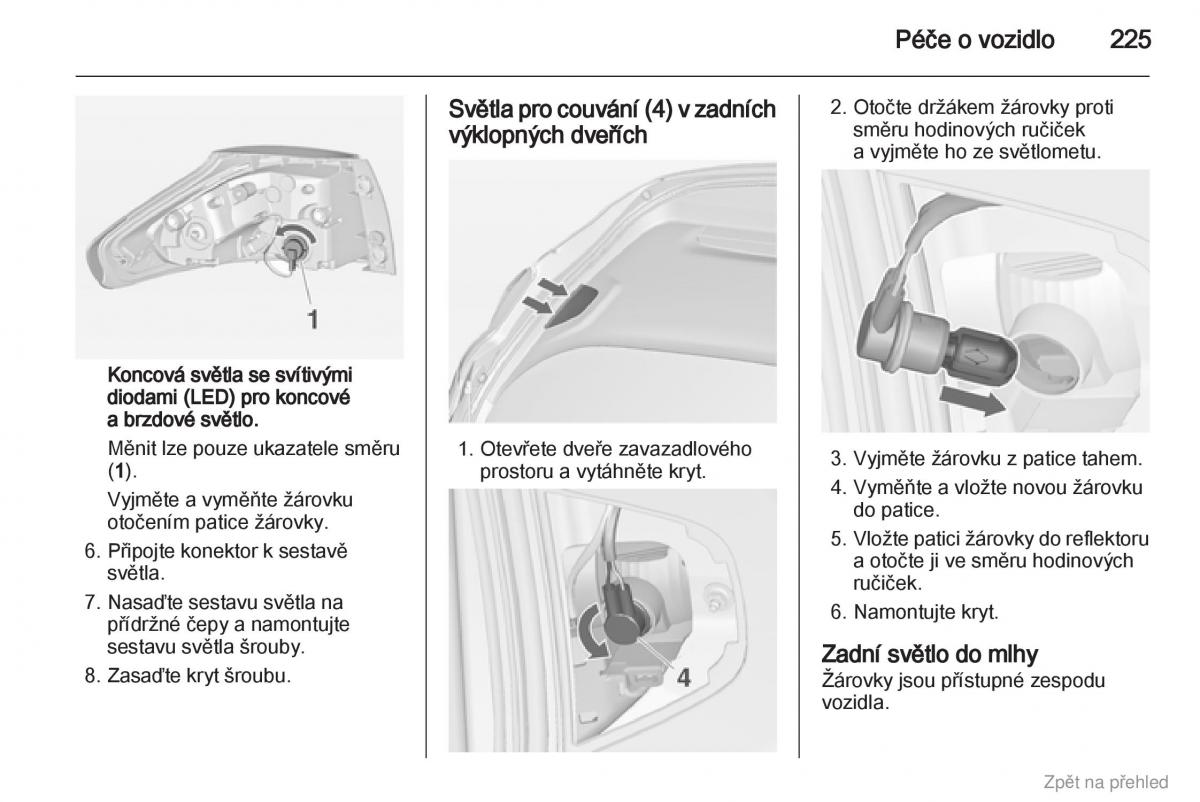 Opel Zafira B navod k obsludze / page 226