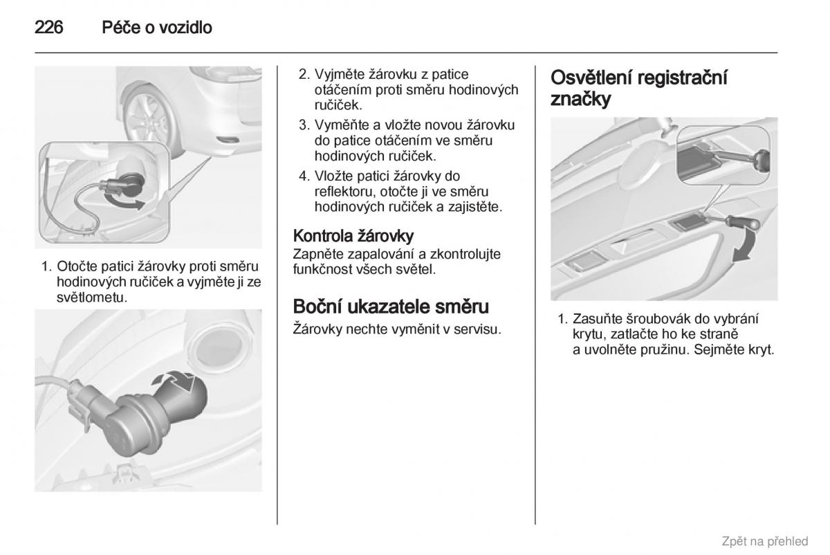 Opel Zafira B navod k obsludze / page 227