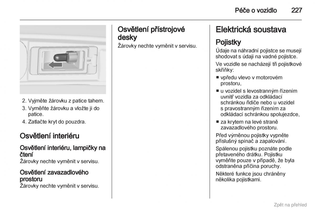 Opel Zafira B navod k obsludze / page 228