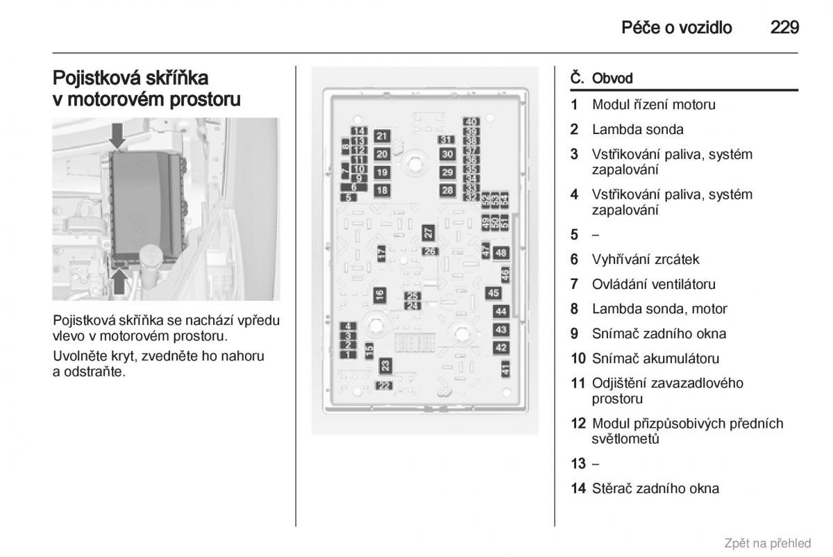 Opel Zafira B navod k obsludze / page 230