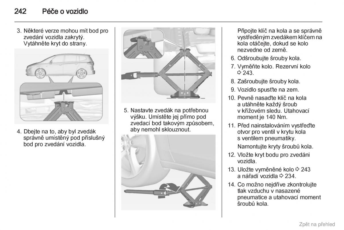 Opel Zafira B navod k obsludze / page 243