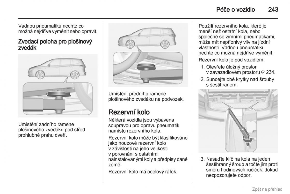 Opel Zafira B navod k obsludze / page 244