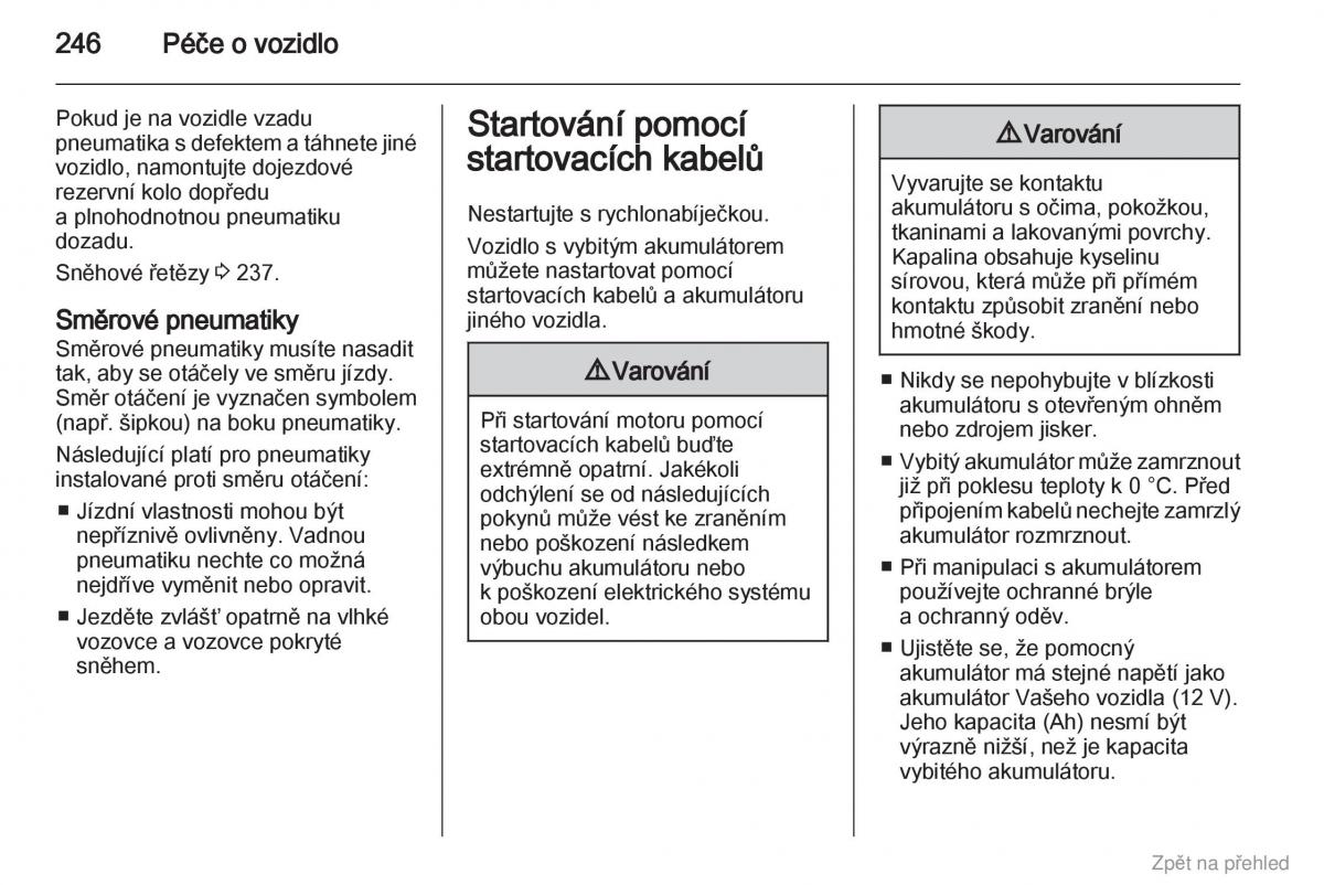 Opel Zafira B navod k obsludze / page 247