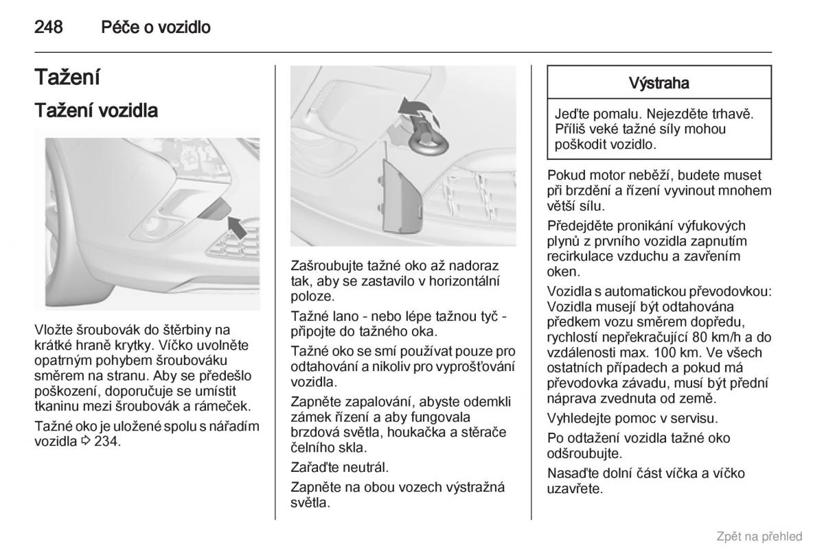 Opel Zafira B navod k obsludze / page 249