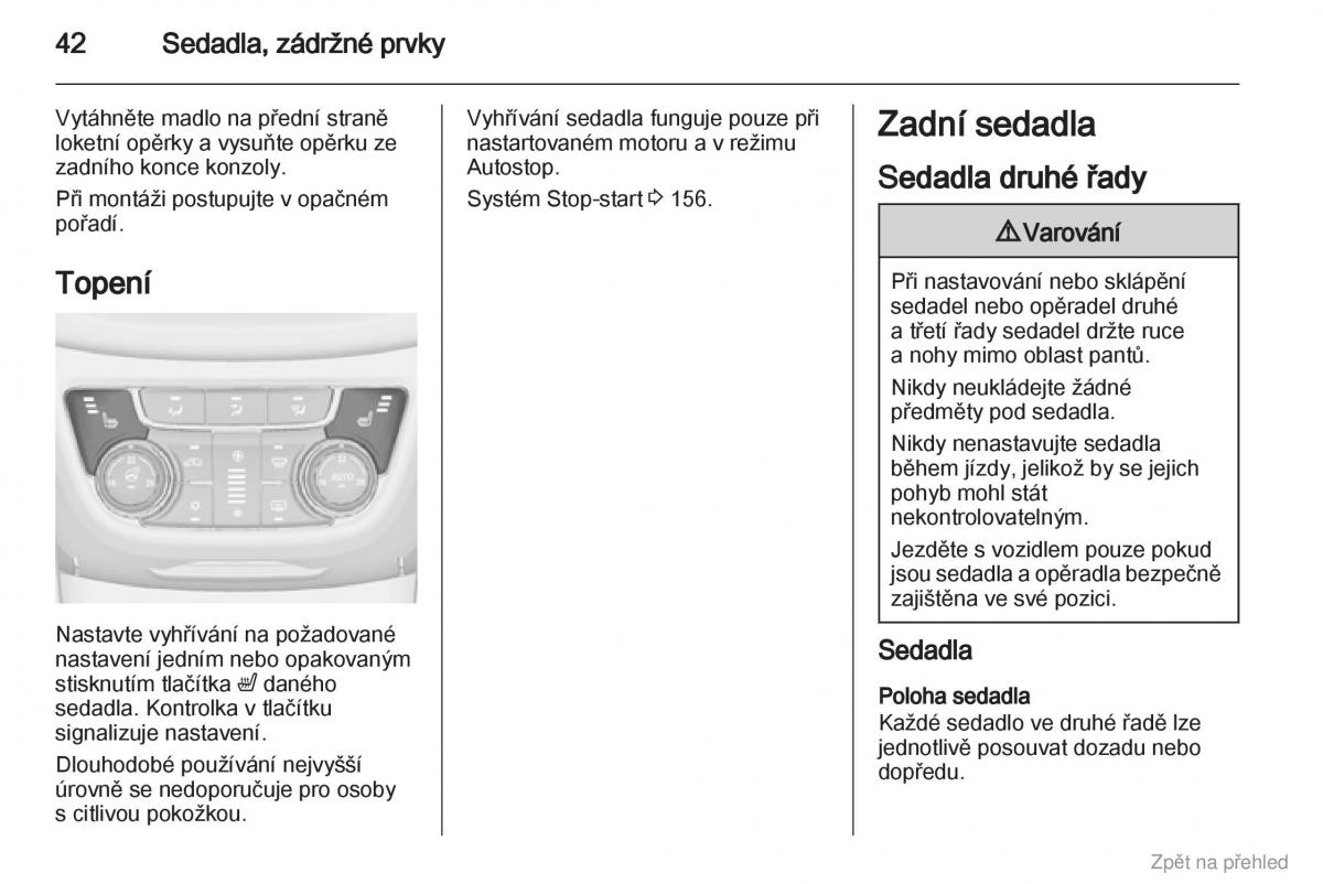 Opel Zafira B navod k obsludze / page 43