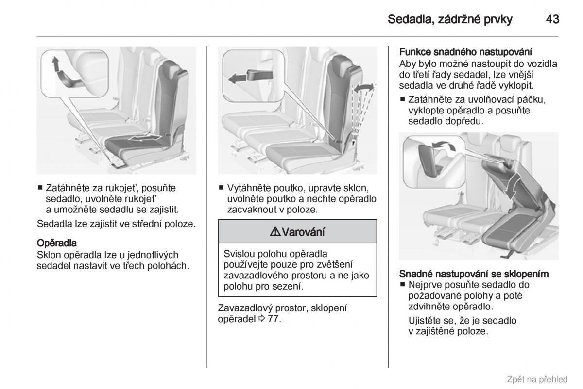 Opel Zafira B navod k obsludze / page 44