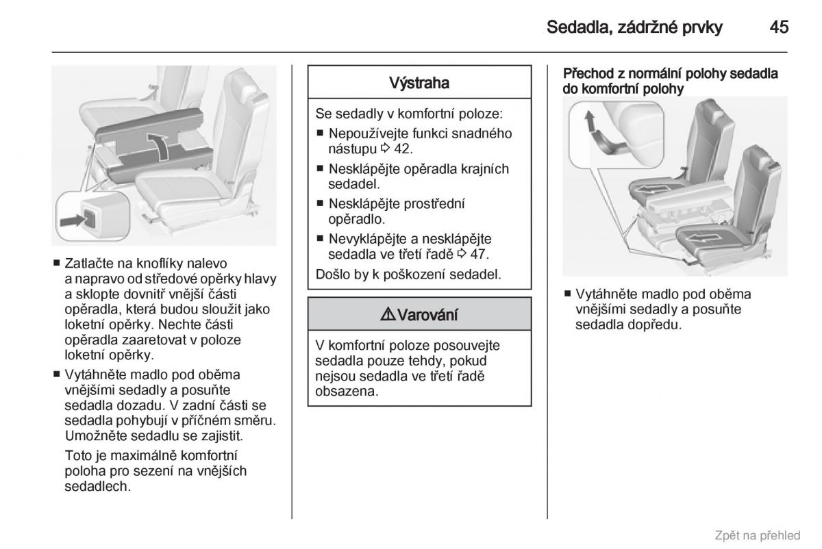 Opel Zafira B navod k obsludze / page 46