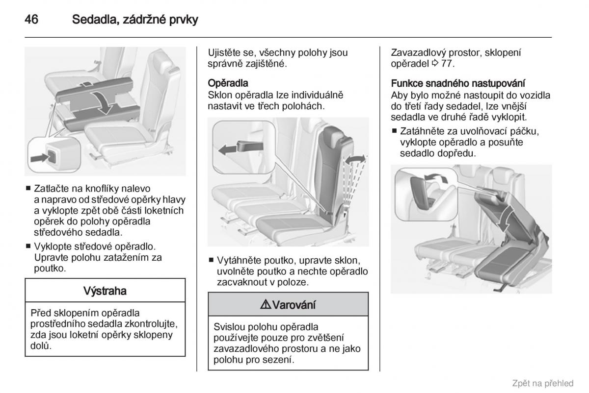 Opel Zafira B navod k obsludze / page 47