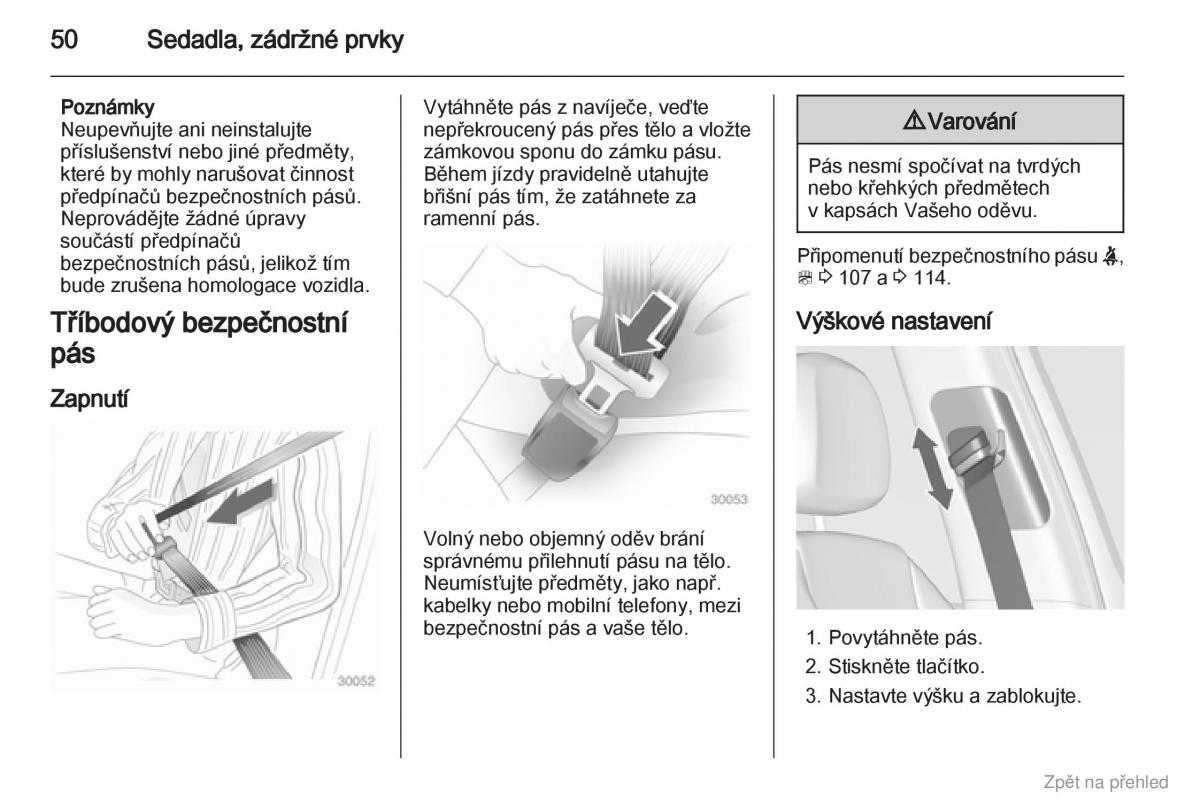 Opel Zafira B navod k obsludze / page 51