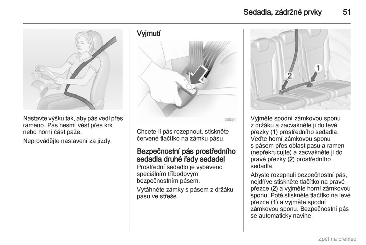 Opel Zafira B navod k obsludze / page 52